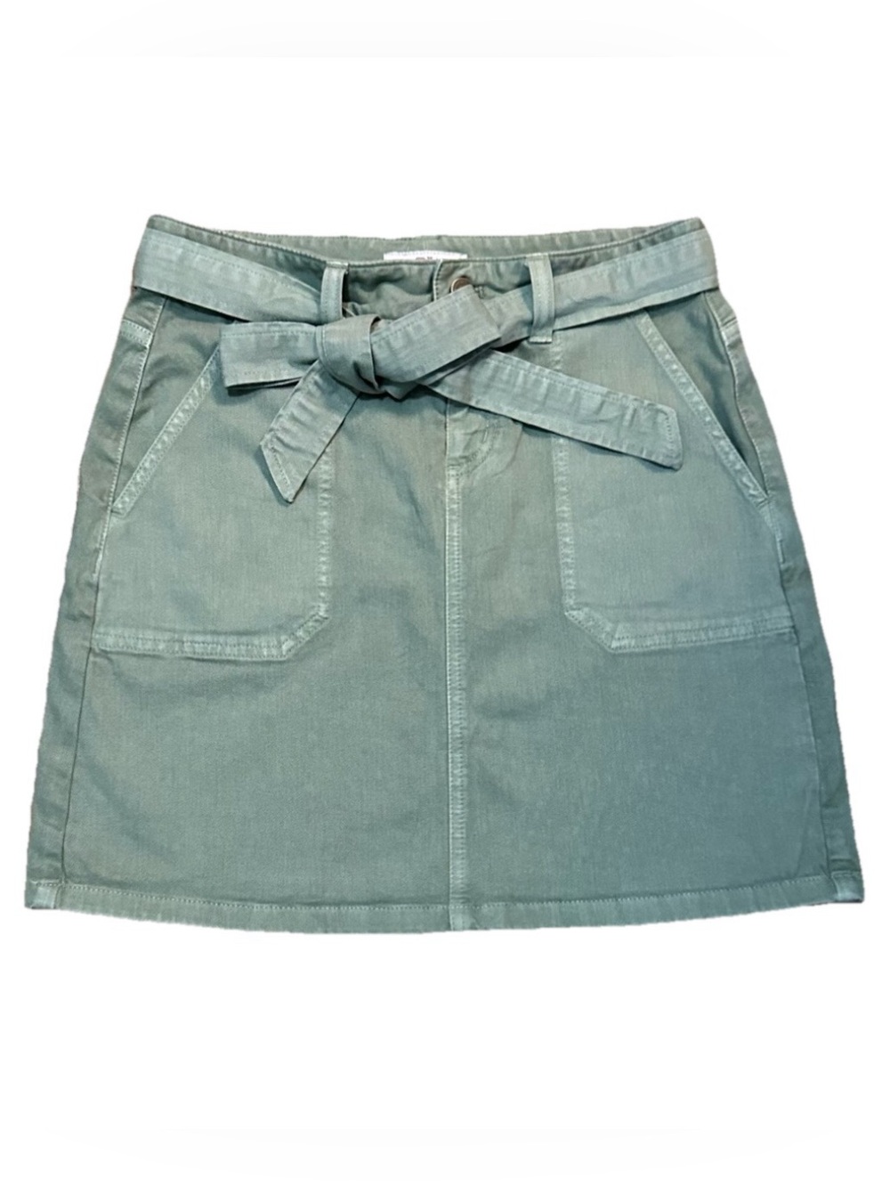 Vineyard Vines Sage Green Preppy Utility Tie-Waist Mini Skirt with Pockets